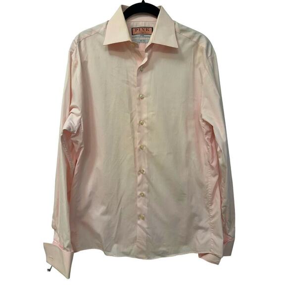 Thomas Pink French Cuff Light Pink Slim Fit 15/38 Dress Shirt Button Down Cotton - Picture 1 of 5